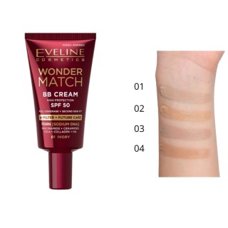 Crème BB Eveline Wonder Match avec SPF50 /02/ Vanilla 30 ml