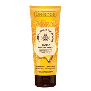 Bielenda MANUKA HONEY NUTRI ELIXIR Mousse nettoyante et hydratante pour le visage 175 g