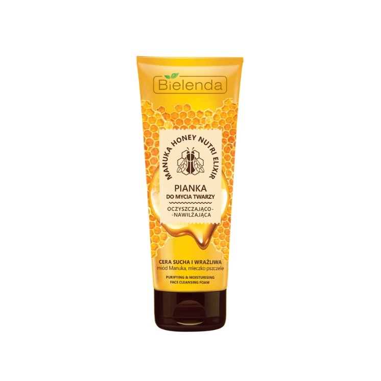Bielenda MANUKA HONEY NUTRI ELIXIR Mousse nettoyante et hydratante pour le visage 175 g