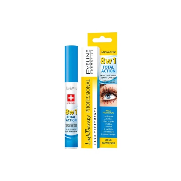 Soin revitalisant pour cils Eveline 8 en 1 Total Action 10 ml