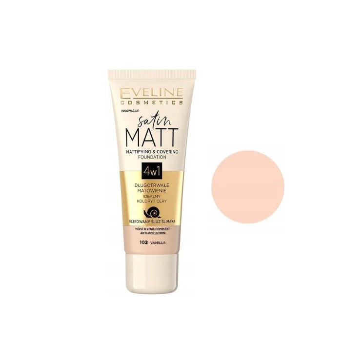 Eveline Satin Matt Mattierende Foundation /102/ Vanilla 30 ml