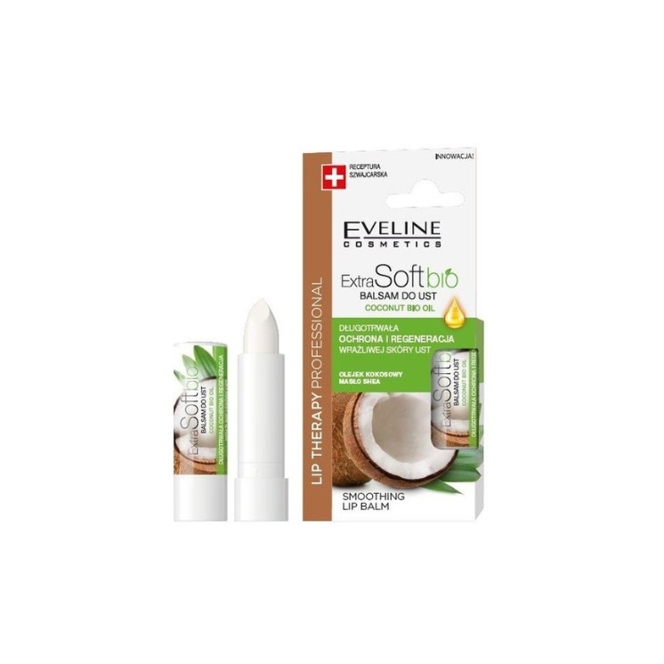 Eveline Lip Therapy Professional Balsam ochrony do ust Extra Soft Bio Kokos 4 g