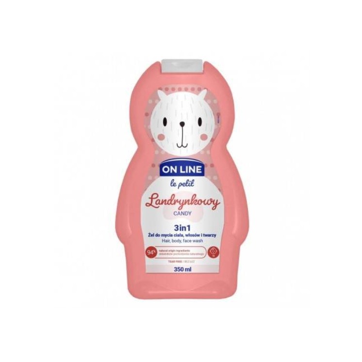 On Line Le Petit Żel do mycia ciała, włosów i twarzy dla dzieci Landrynkowy 350 ml