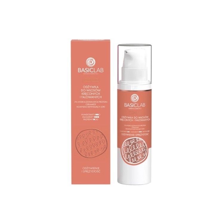 Après-shampoing BasicLab Capillus pour cheveux bouclés et ondulés 250 ml