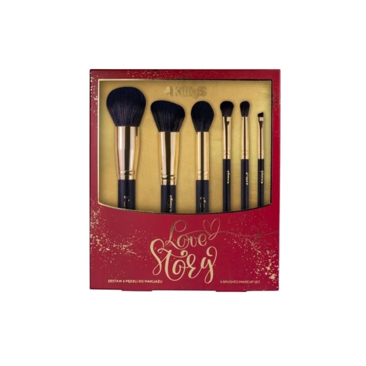 Ensemble de 6 pinceaux de maquillage pour le visage et les yeux KillyS Love Story