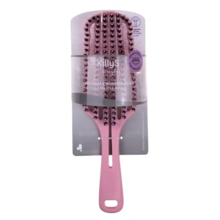 Brosse à cheveux KillyS en poils de sanglier roses, 1 pièce.
