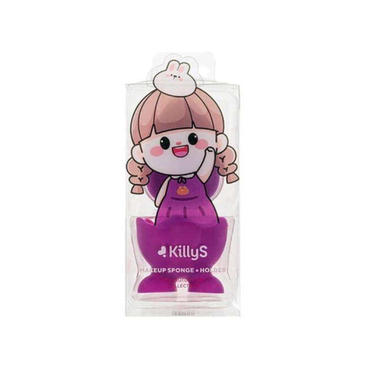 Éponge à maquillage Violet KillyS Tamagotchi Girl avec support (1 pièce)
