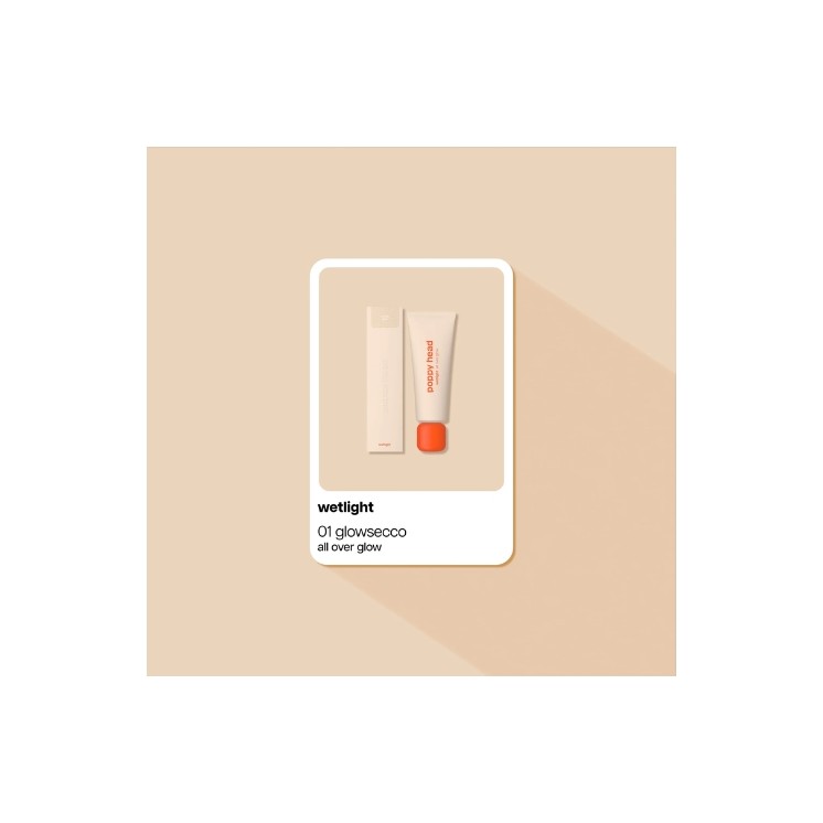 Illuminateur liquide Poppy Head Wetlight All Over Glow pour le corps et le visage /01/ Glowsecco 50 ml