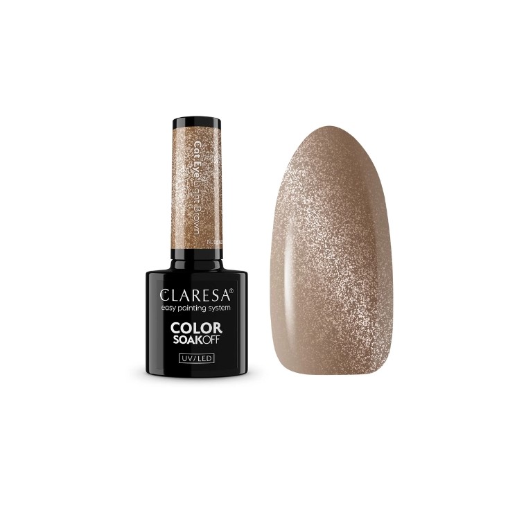 Vernis à ongles hybride Claresa Nude Glow Cat Eye / Light Brown / 5 g