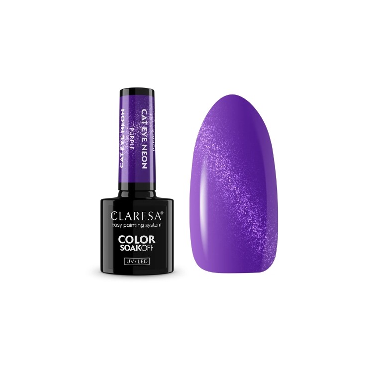 Claresa Cat Eye Neon Hybrid Nail Polish Purple 5