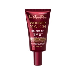 Crème BB Eveline Wonder Match avec SPF50 /02/ Vanilla 30 ml