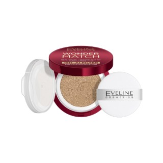 Fond de teint cushion Eveline Wonder Match à la niacinamide /02W/ Vanilla 15 g
