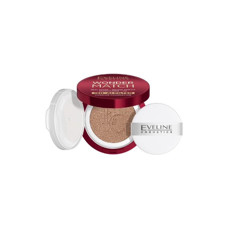 Fond de teint cushion Eveline Wonder Match Covering avec niacinamide /03N/ Nude 15 g