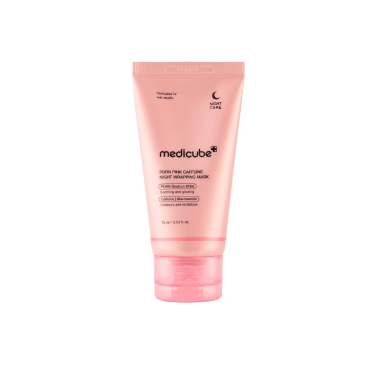 Masque de nuit enveloppant lissant et raffermissant Medicube PDRN à la caféine Pink , 75 ml