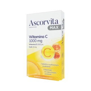 Ascorvita Max Vitamine C 1000 mg, 30 comprimés