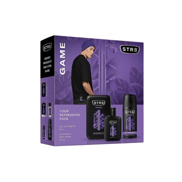 STR8 Zestaw prezentowy Game Woda toaletowa 50 ml + Dezodorant w aerozolu 150 ml