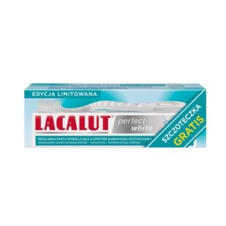 Lacalut Perfect White Pasta do zębów wybielajaca + Szczoteczka Gratis 75 ml