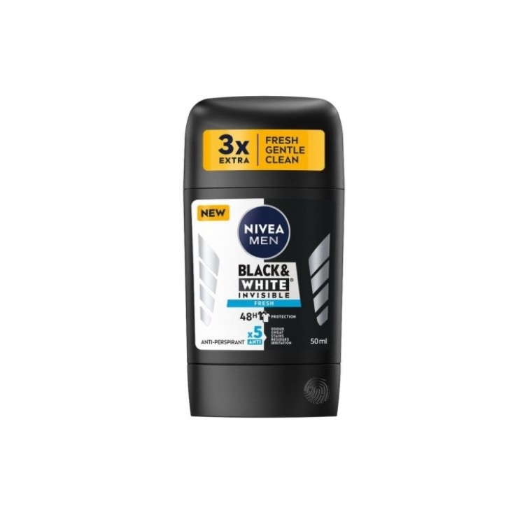 Nivea Men Black&White Fresh Antyperspirant w sztyfcie 50 ml