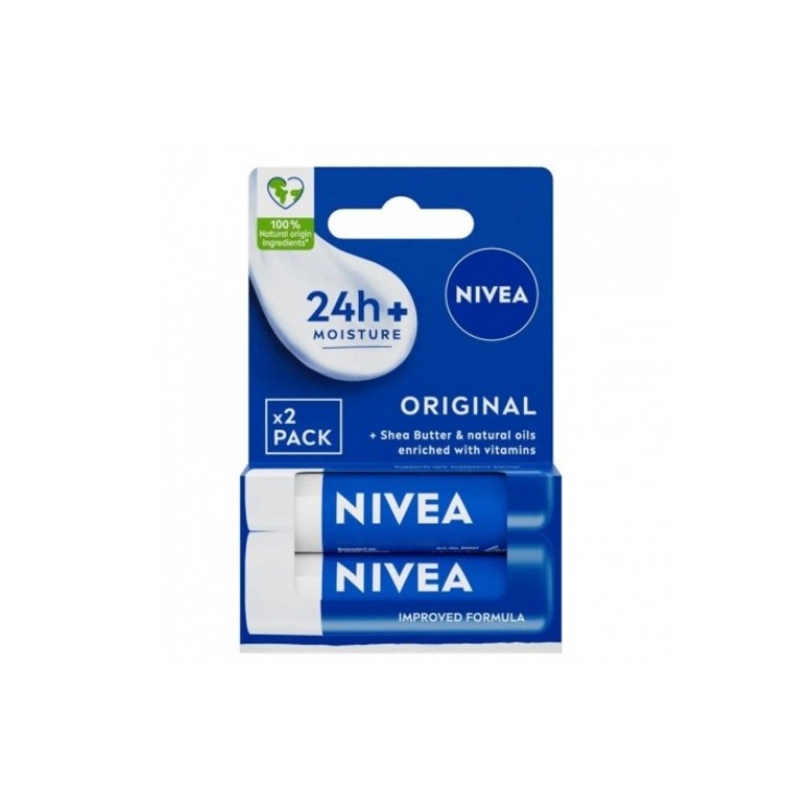 Nivea Protective Lip Balm Original 2 x 4.8 ml