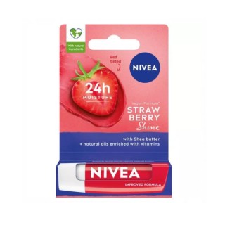 Baume à lèvres protecteur Nivea Shine Strawberry 4,8 ml