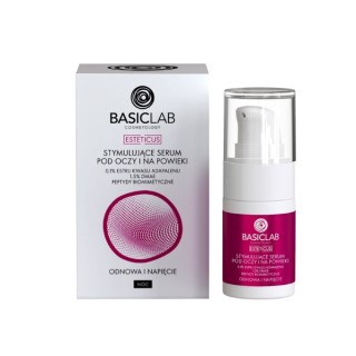 Sérum stimulant pour les yeux et les paupières BasicLab Esteticus à 0,1 1% d'ester d'acide adapalène pour la nuit 15 ml