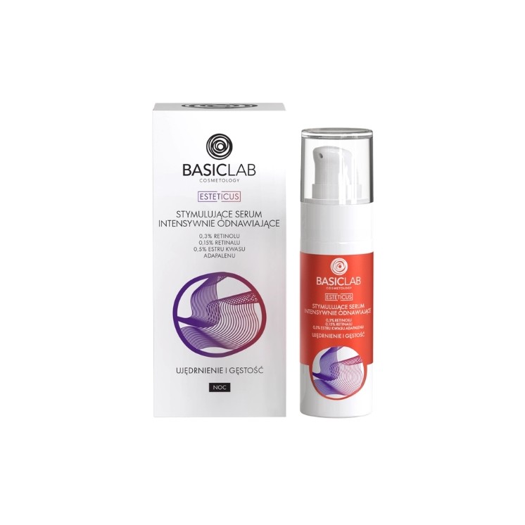 Sérum visage stimulant et régénérant intensif BasicLab Esteticus 0,3 3% de rétinol 30 ml