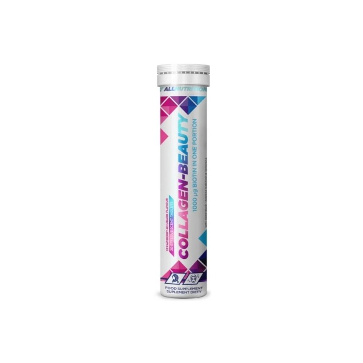 AllNutrition Collagen Beauty Fraise-Rhubarbe 20 comprimés effervescents