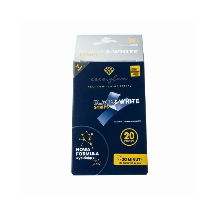 Coco Glam Black & White Whitening Tooth Strips 20 pcs