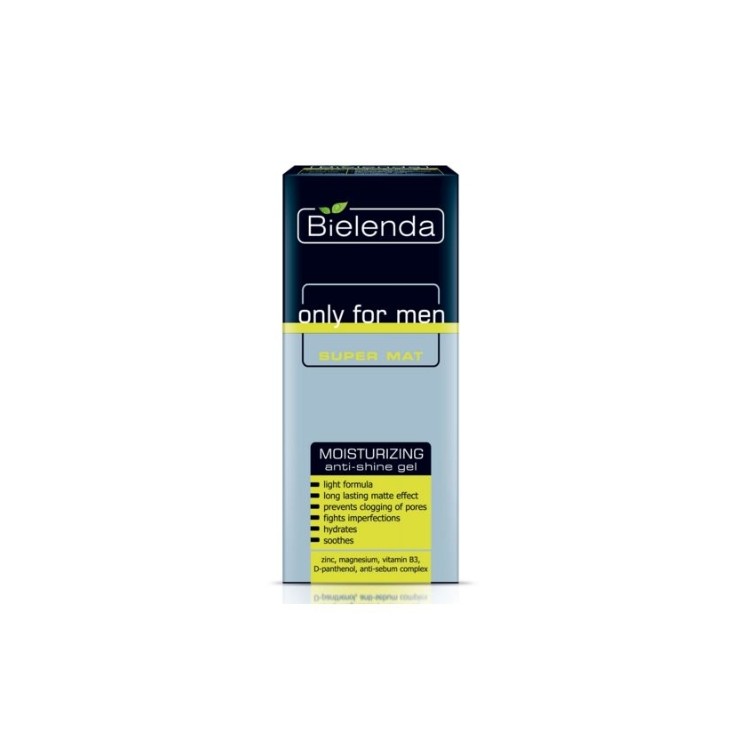 Gel visage hydratant matifiant Bielenda Only For Men Super Mat 50 ml