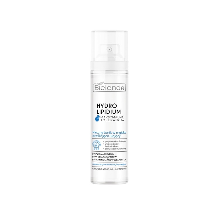 Bielenda Hydro Lipidium, brume tonique lactée hydratante et apaisante pour le visage, 100 ml
