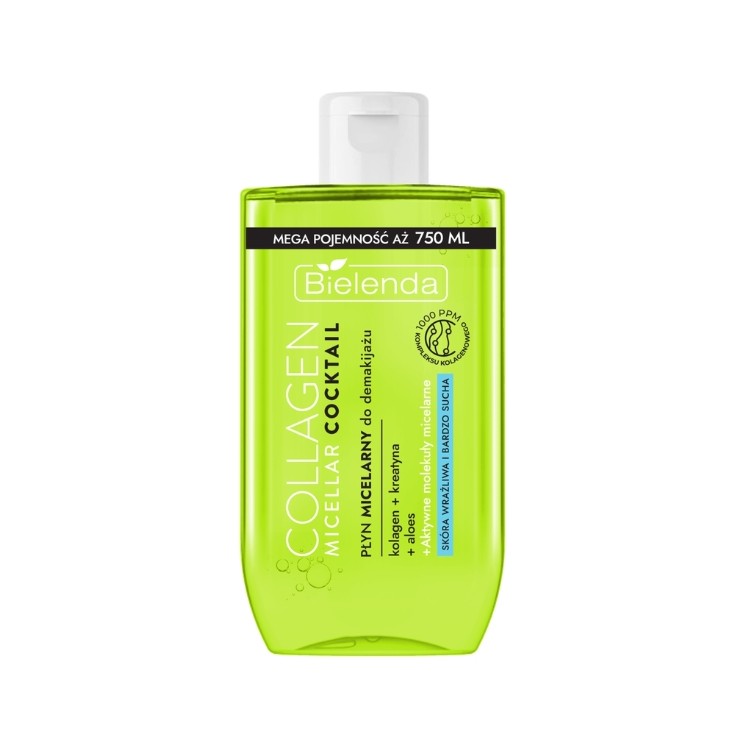 Fluide micellaire Collagen Bielenda pour peaux sensibles et très sèches 750 ml