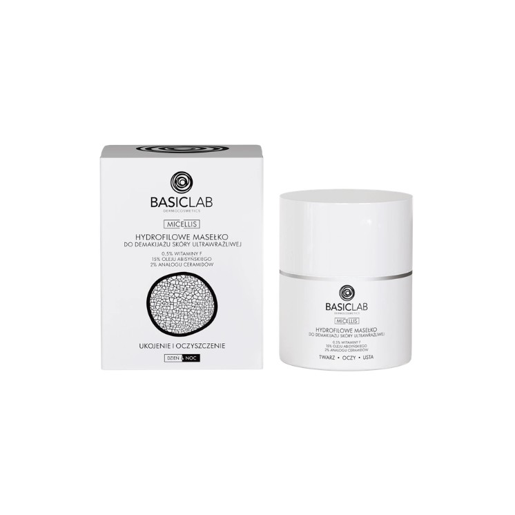 Beurre démaquillant hydrophile micellaire BasicLab pour peaux ultrasensibles 40 g