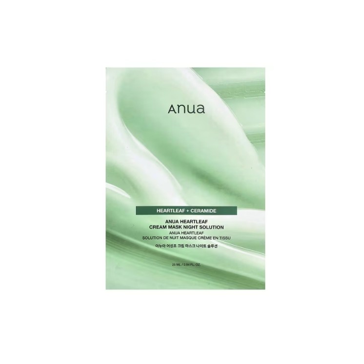 Masque de nuit crémeux Anua Heartleaf + Céramide à la feuille de cœur 25 ml