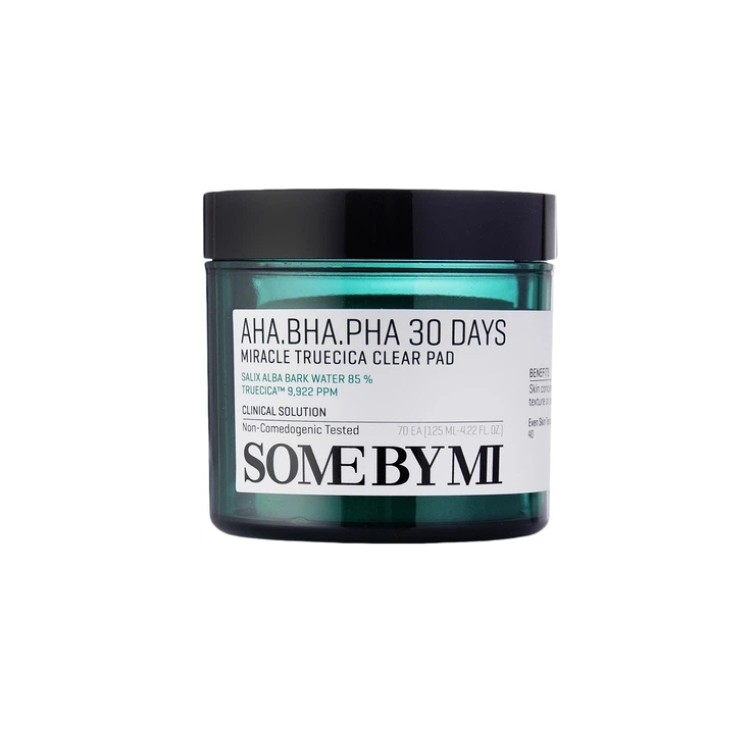 Disques exfoliants visage Some By Mi AHA BHA PHA 30 Days Miracle Truecica Clear Pad (70 unités)
